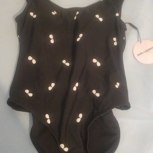Karl lagerfeld S 4 limited edition one piece swim bathing suit aviatior glasses
